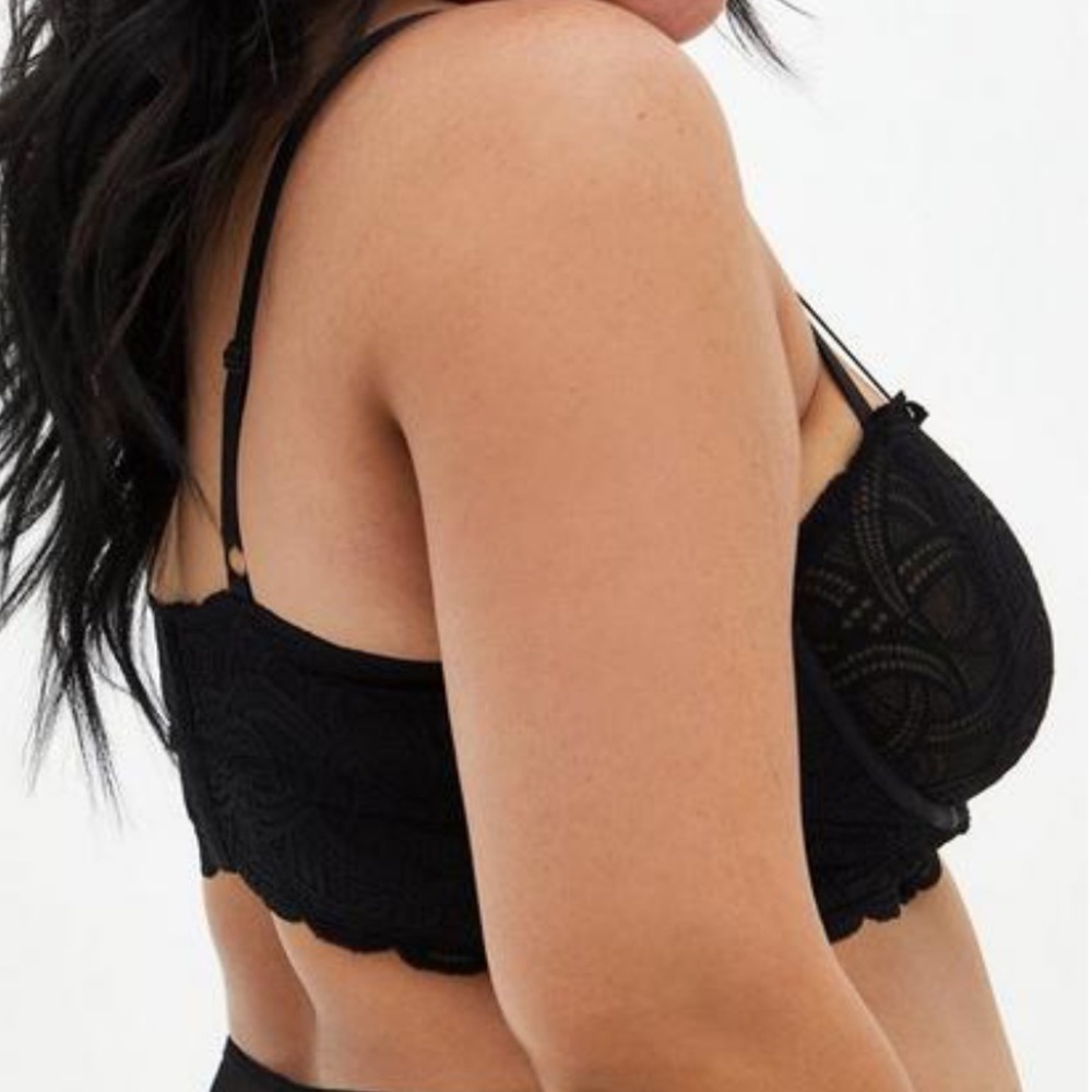 Torrid Curve Scroll Lace Sheer Lined Underwire Lo… - image 3